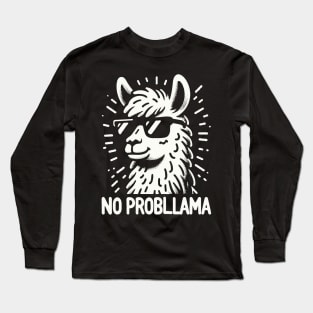 No Probllama Funny Llama Long Sleeve T-Shirt